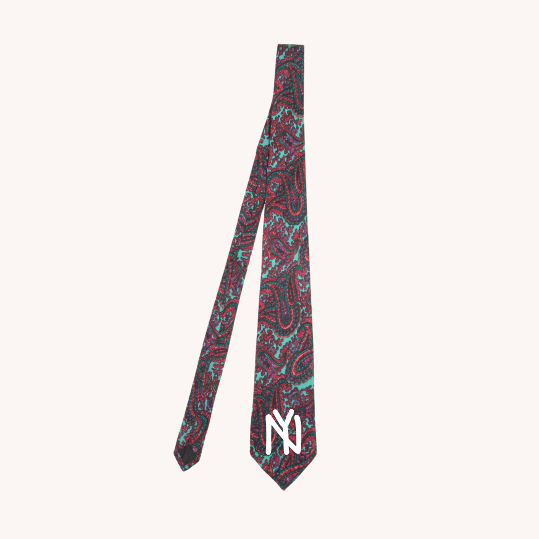 Electric Blue & Red Paisley OB NY Scribble Custom Tie