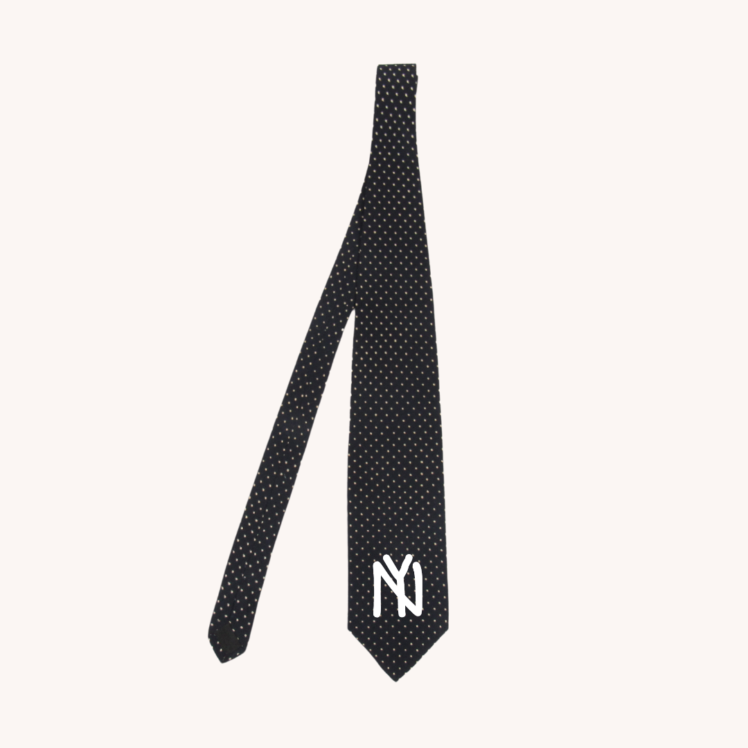 Black OB NY Scribble Dotted Custom Tie