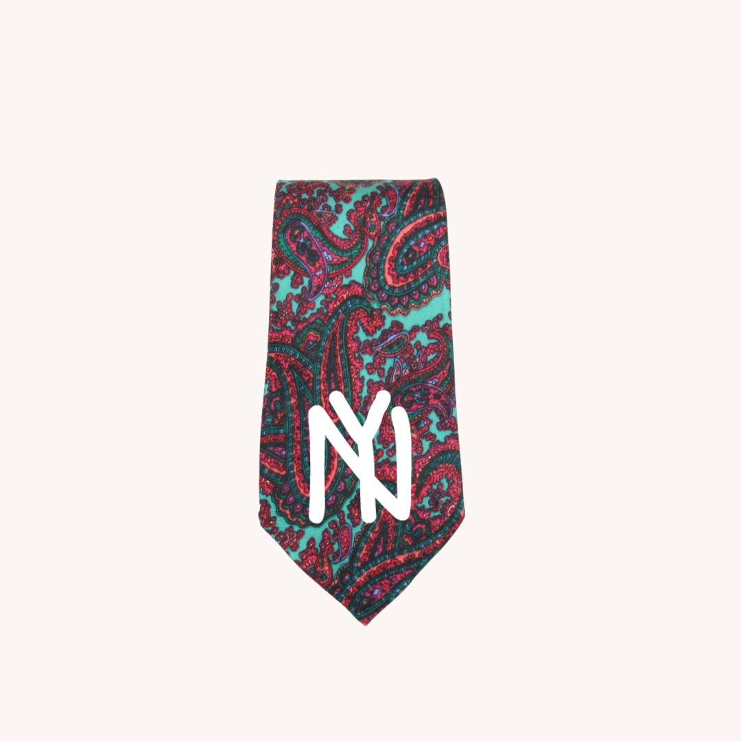 Electric Blue & Red Paisley OB NY Scribble Custom Tie