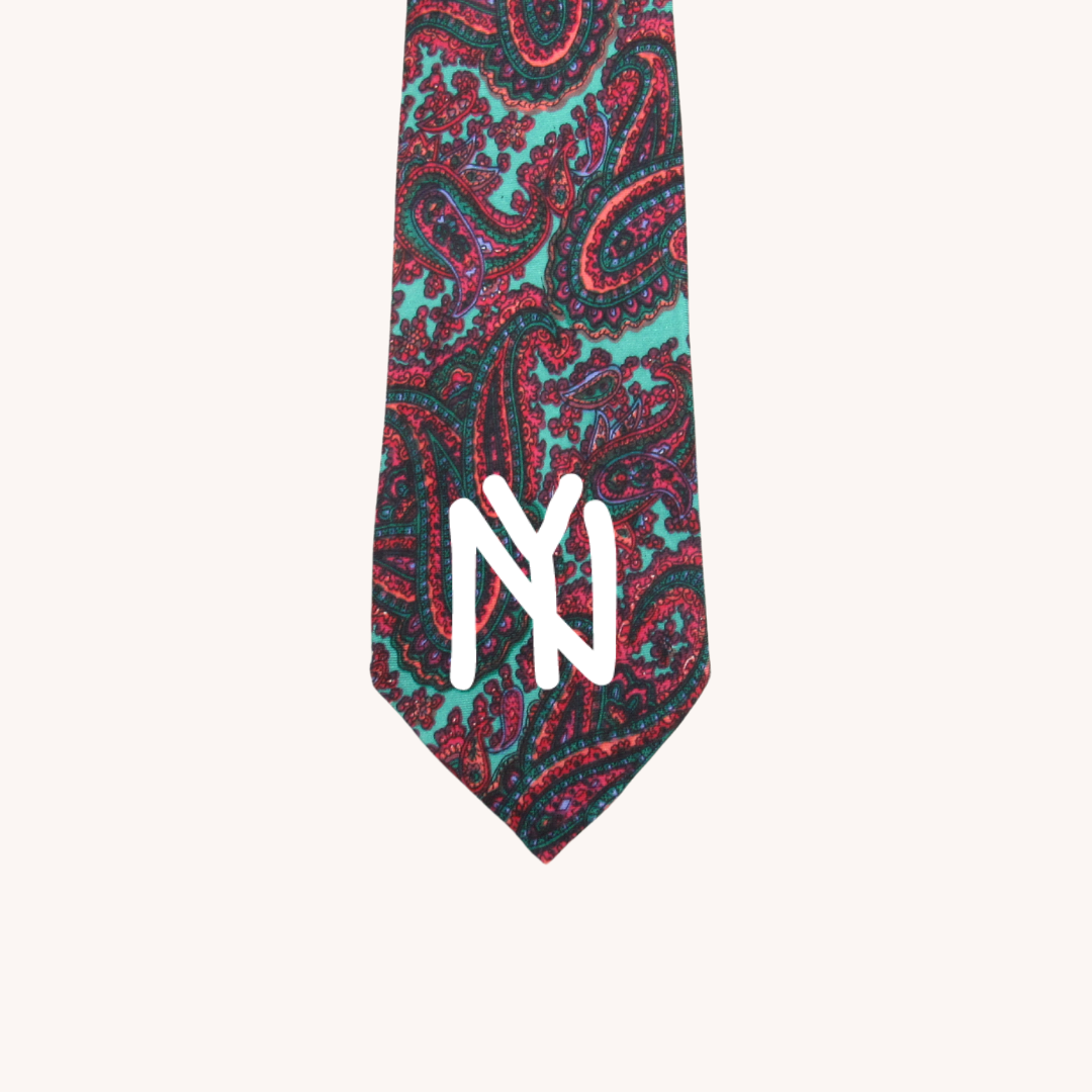 Electric Blue & Red Paisley OB NY Scribble Custom Tie